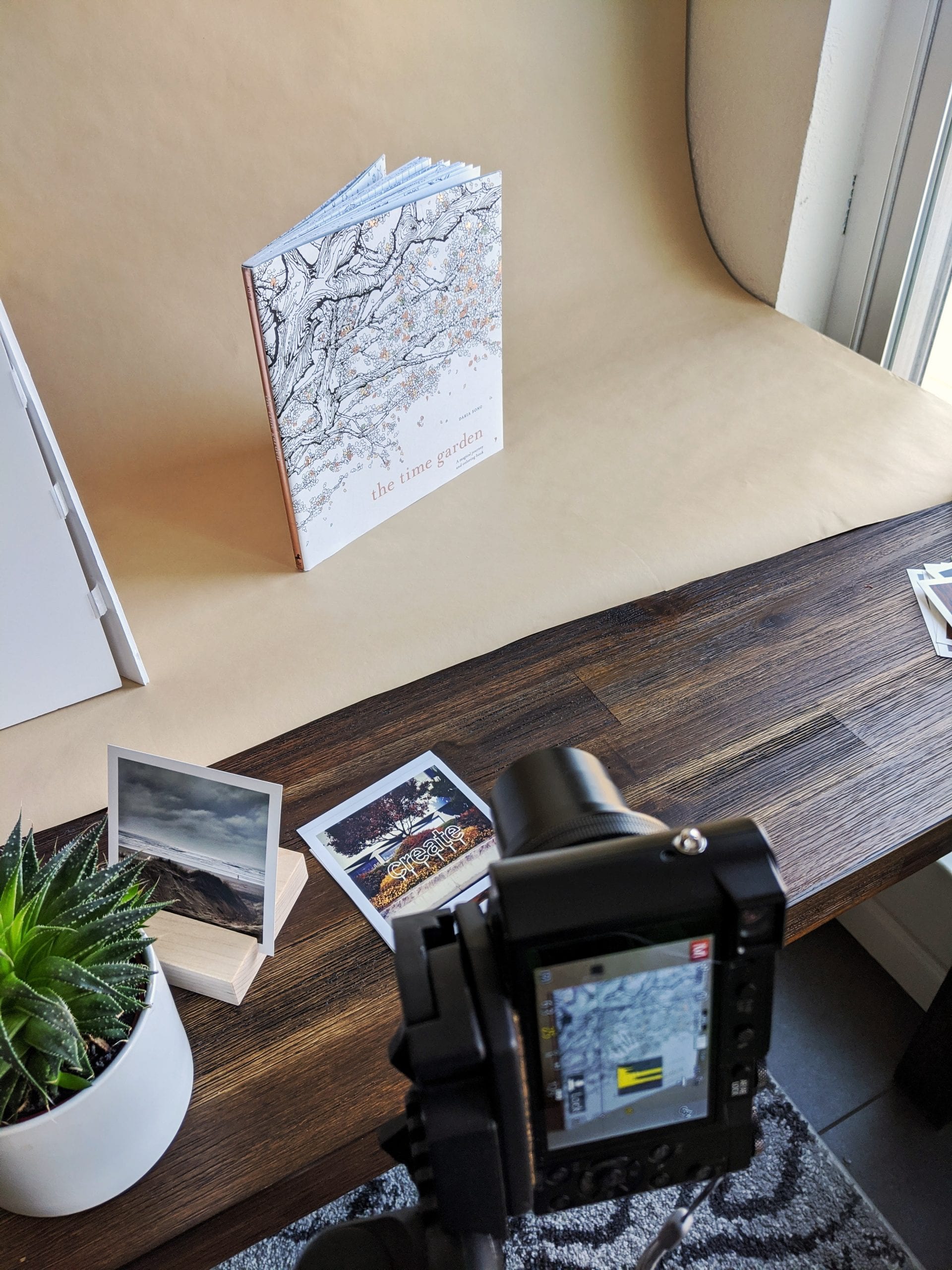 diy product photography setup next to a window